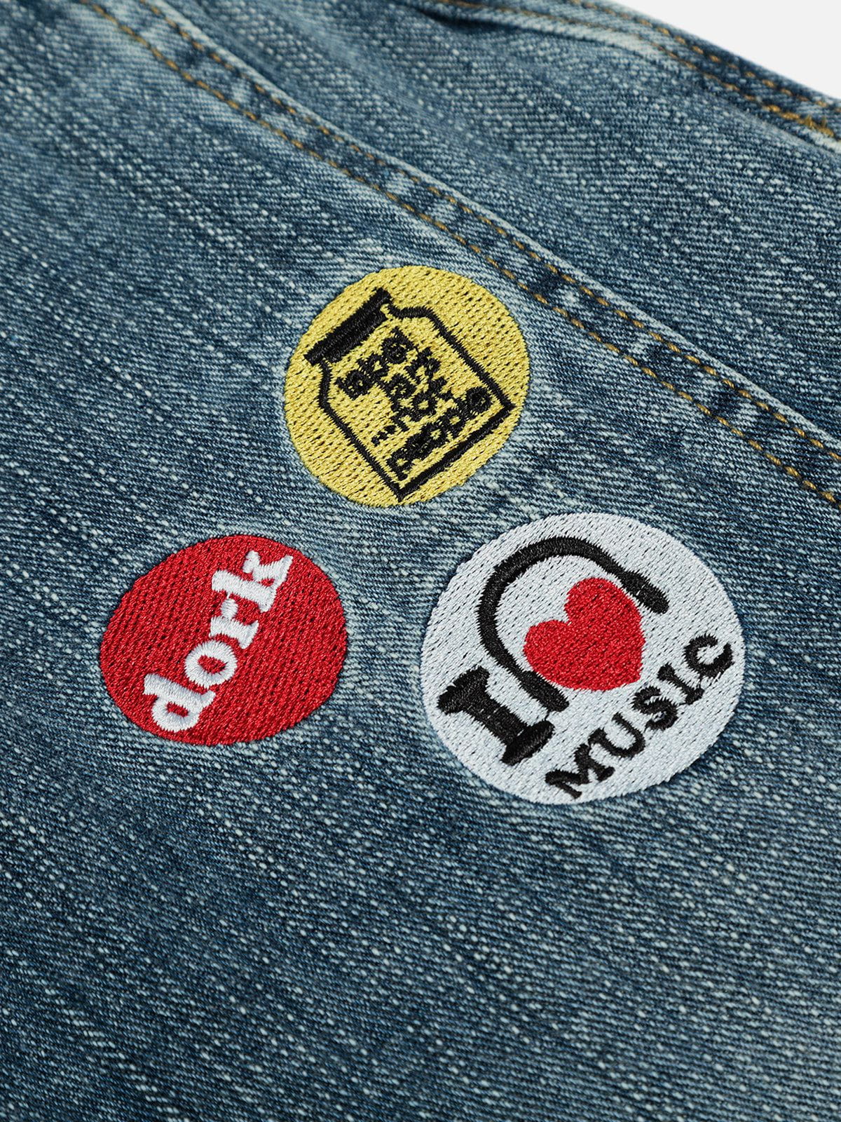 Aelfric Eden Embroidery Baggy Barrel Jeans