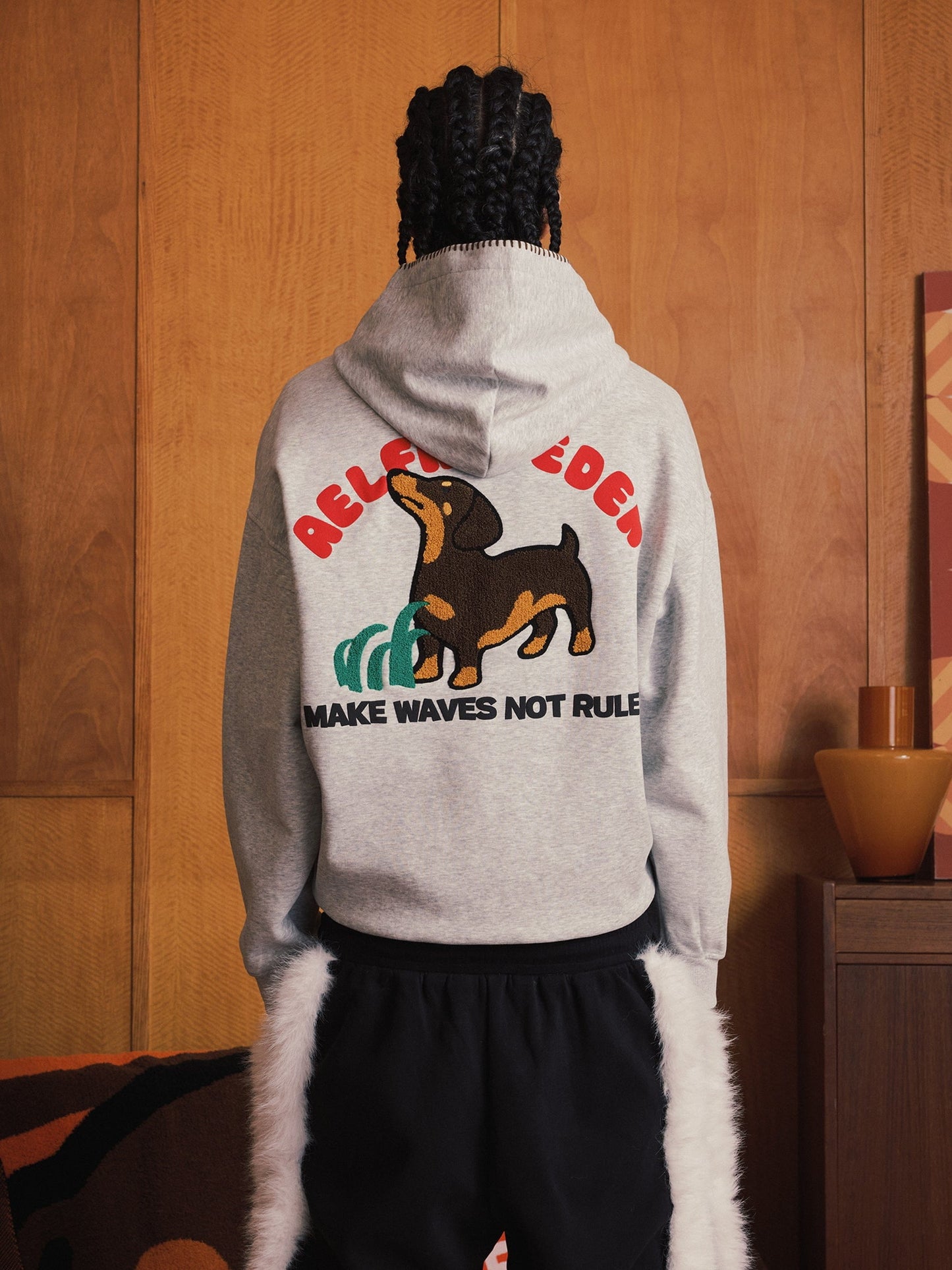 Aelfric Eden Towel Embroidery Dachshund Pullover Hoodie