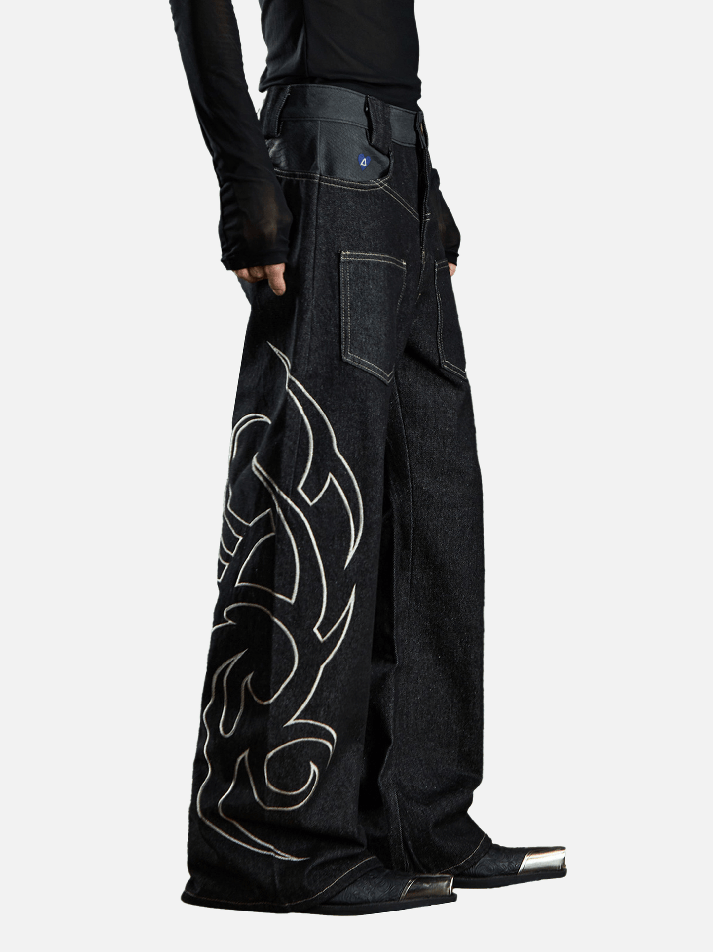 Aelfric Eden Baggy Barrel Embroidery Jeans