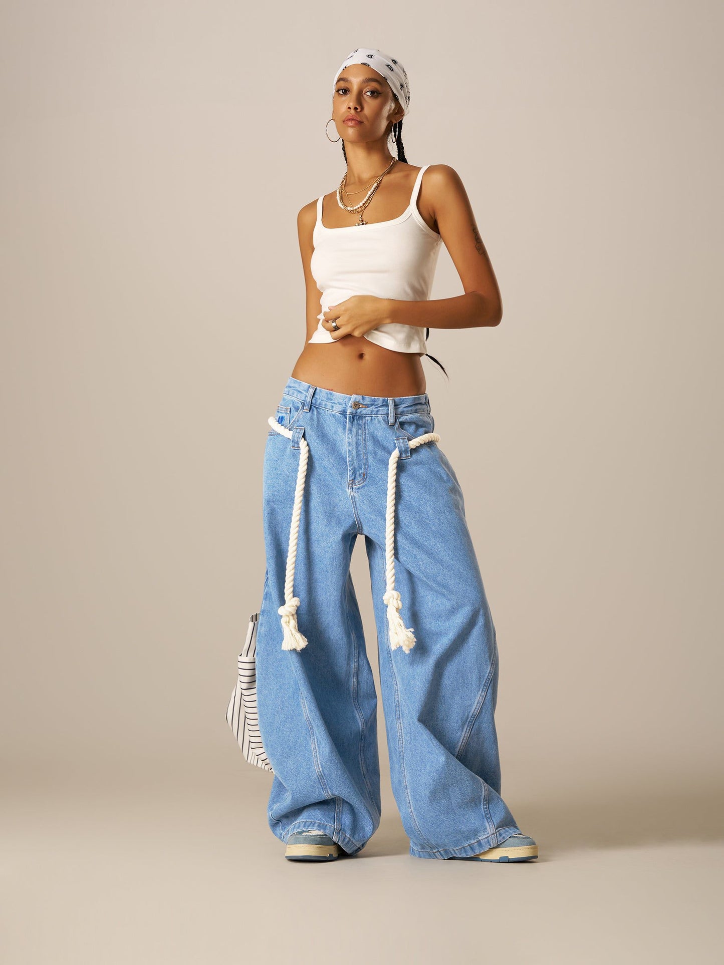Aelfric Eden Super Baggy Drawstring Waist Jeans