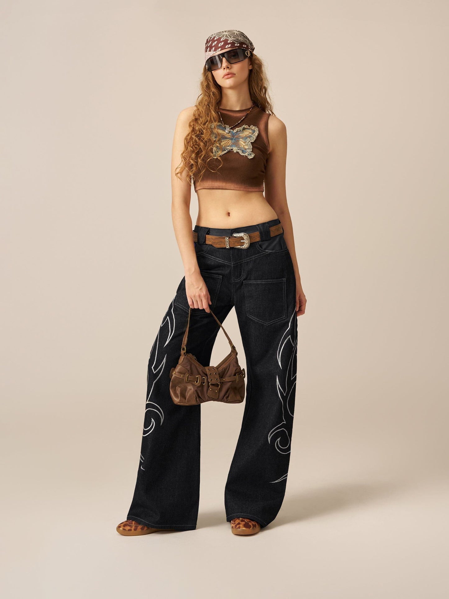 Aelfric Eden Baggy Barrel Embroidery Jeans