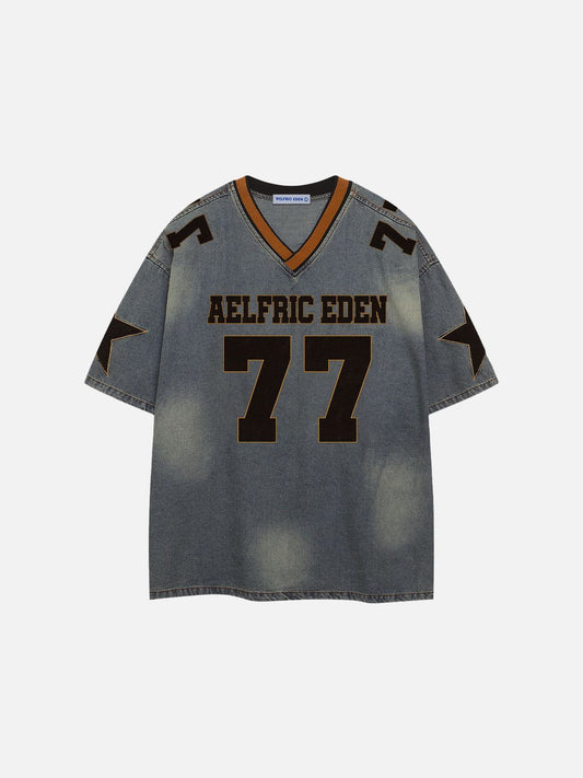 Aelfric Eden 77 V-neck Vintage Star Denim Tee