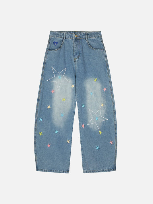 Aelfric Eden Baggy Barrel  Colorful Star Jeans