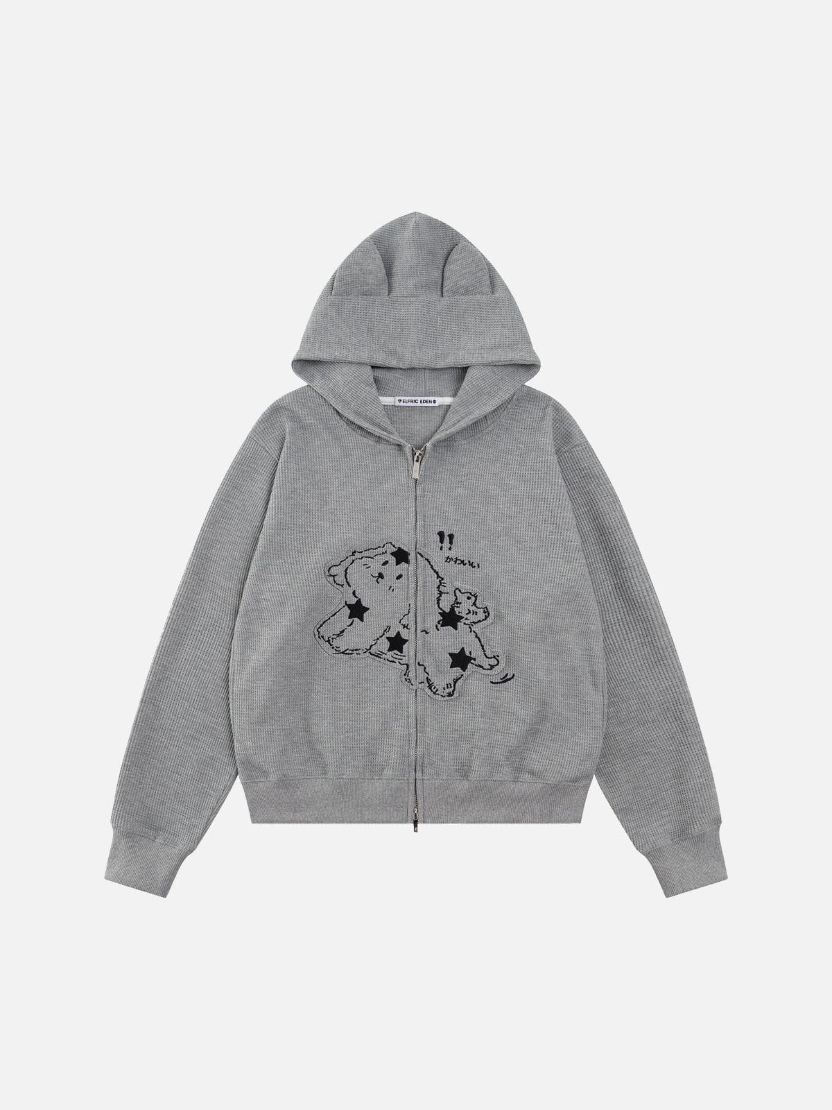Aelfric Eden Towel Cat Waffle Zip Up Hoodie