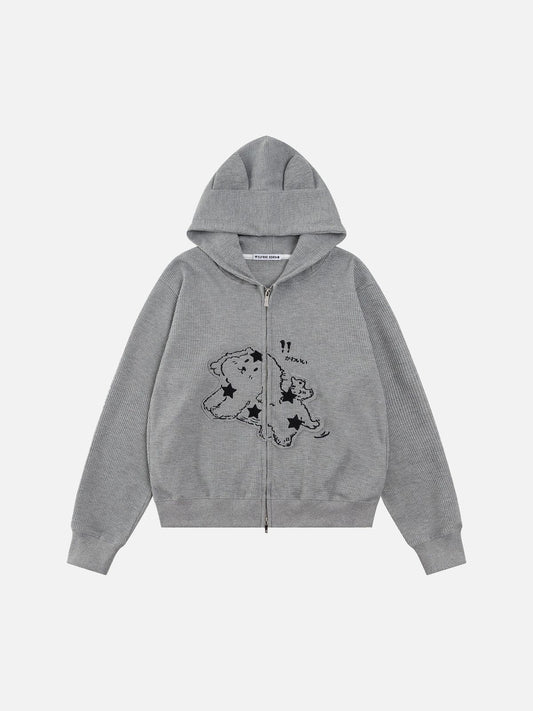 Aelfric Eden Towel Cat Waffle Zip Up Hoodie