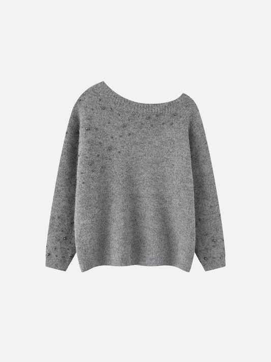 Aelfric Eden Beaded Off-The-Shoulder Sweater