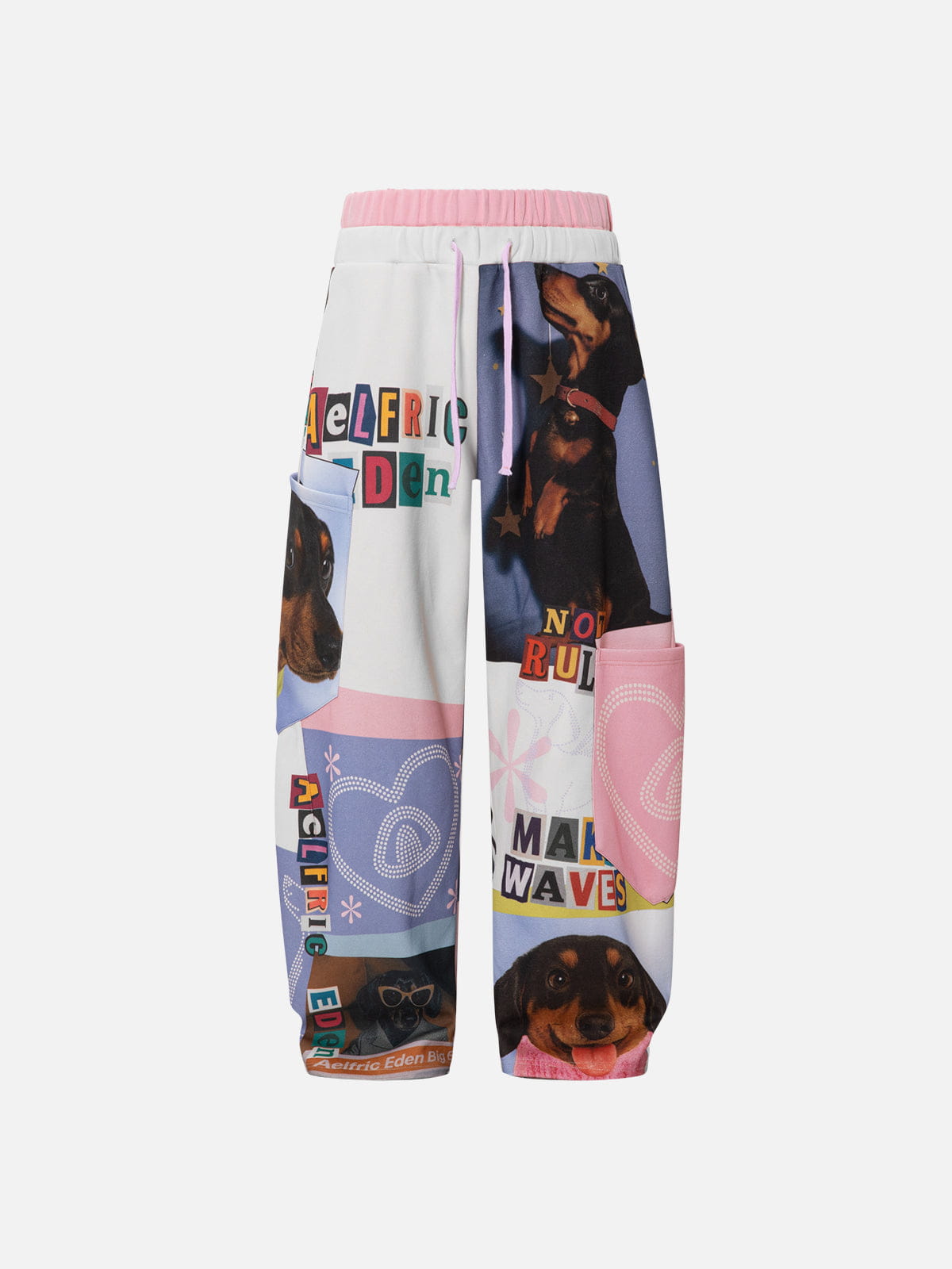 [Pre-Order] Aelfric Eden Dachshund Collage Double Waist Baggy Sweatpants