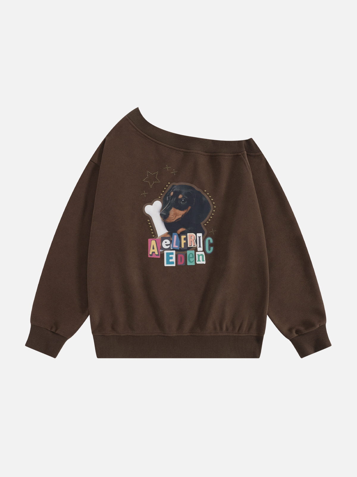 [Pre-Order] Aelfric Eden Dachshund Off-The-Shoulder Sweatshirt
