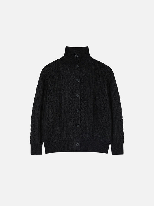 Aelfric Eden Cable Knit High-Neck Cardigan