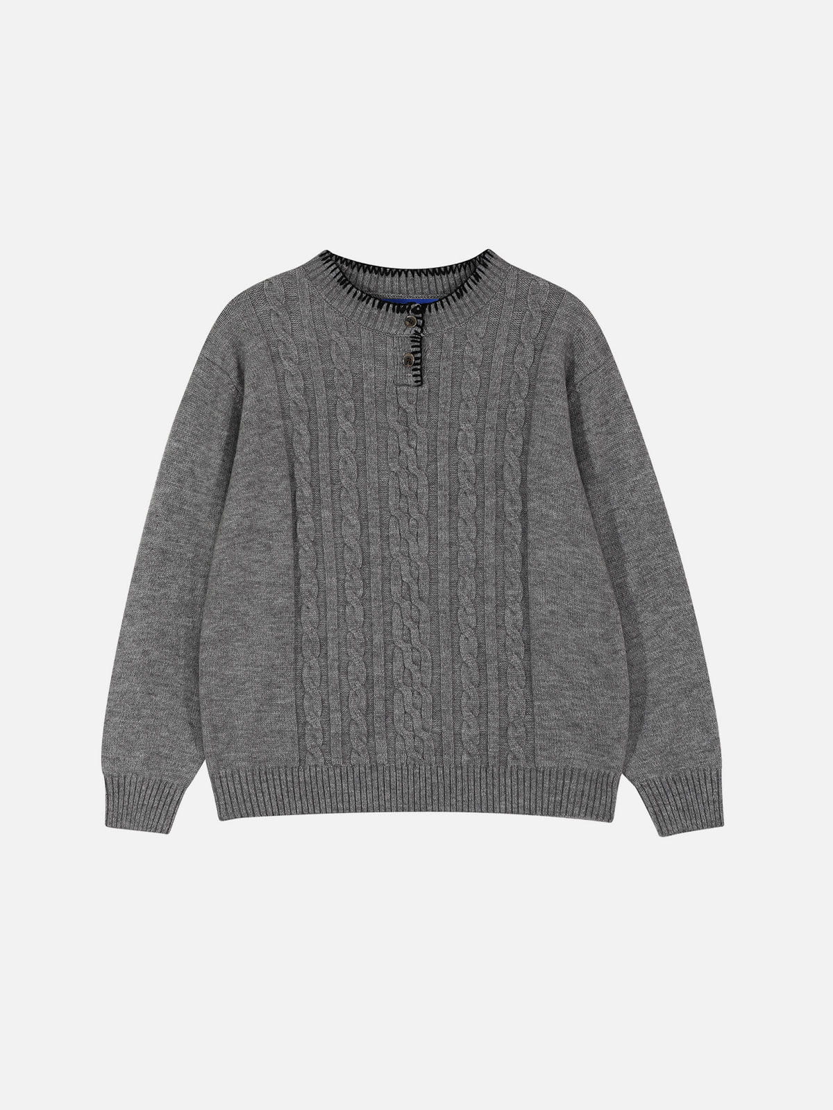 Aelfric Eden Cable Knit Henley Sweater