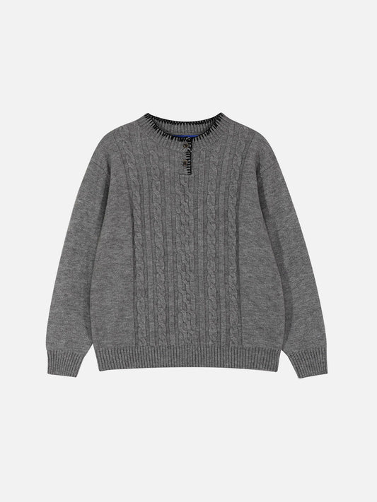 Aelfric Eden Cable Knit Henley Sweater