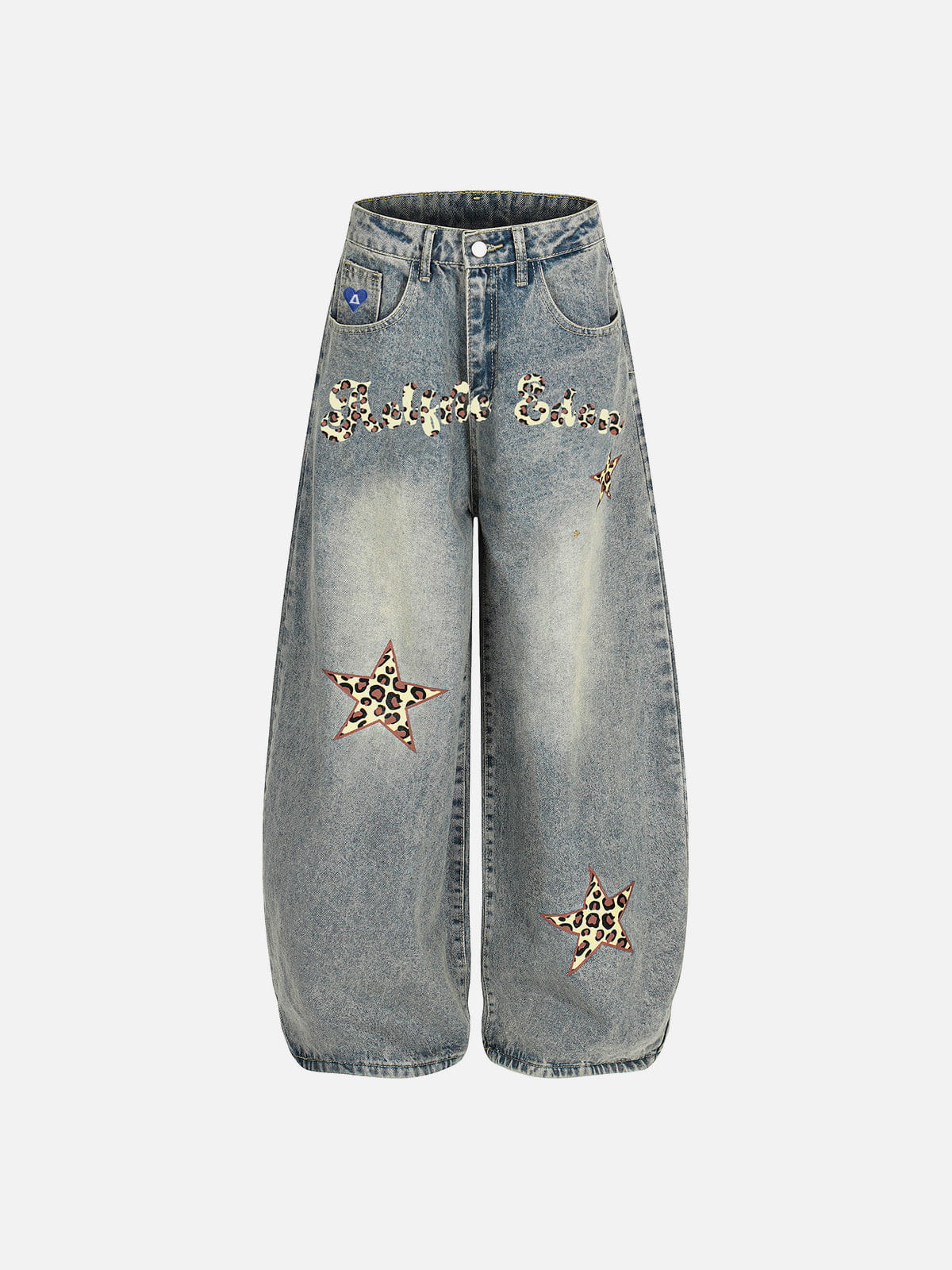 [Pre-Order] Aelfric Eden Leopard Star Panel Baggy Jeans
