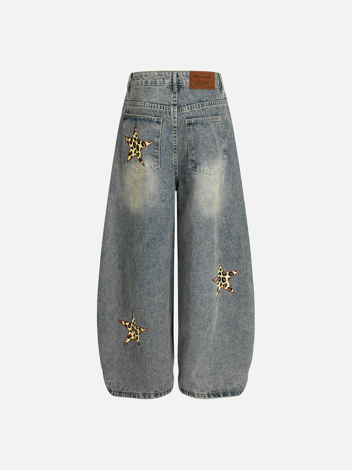 [Pre-Order] Aelfric Eden Leopard Star Panel Baggy Jeans