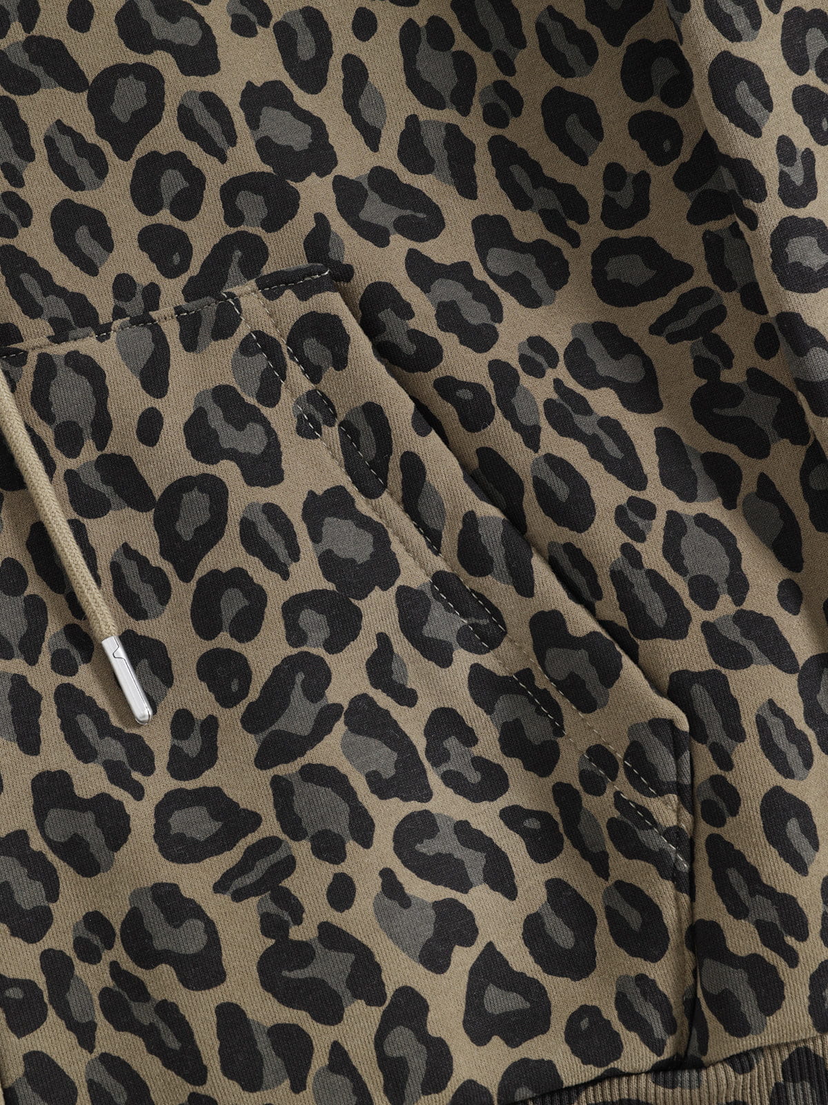 Aelfric Eden Boxy Leopard Zip Up Hoodie