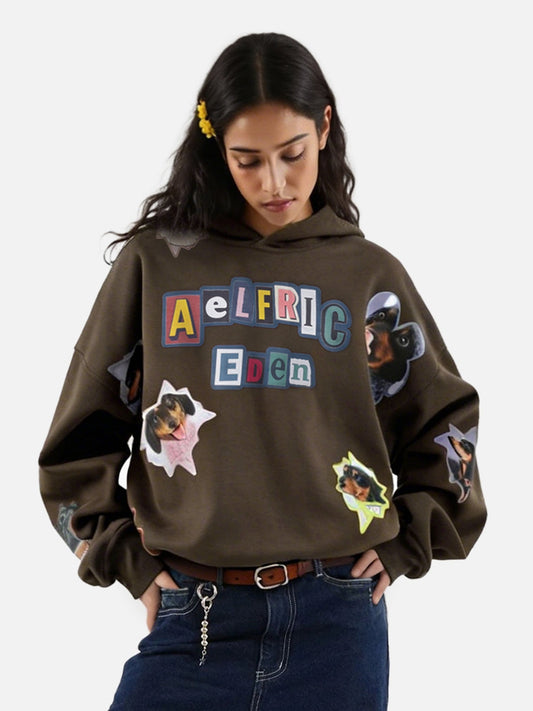 [Pre-Order] Aelfric Eden Boxy Dachshund Sticker Pullover Hoodie
