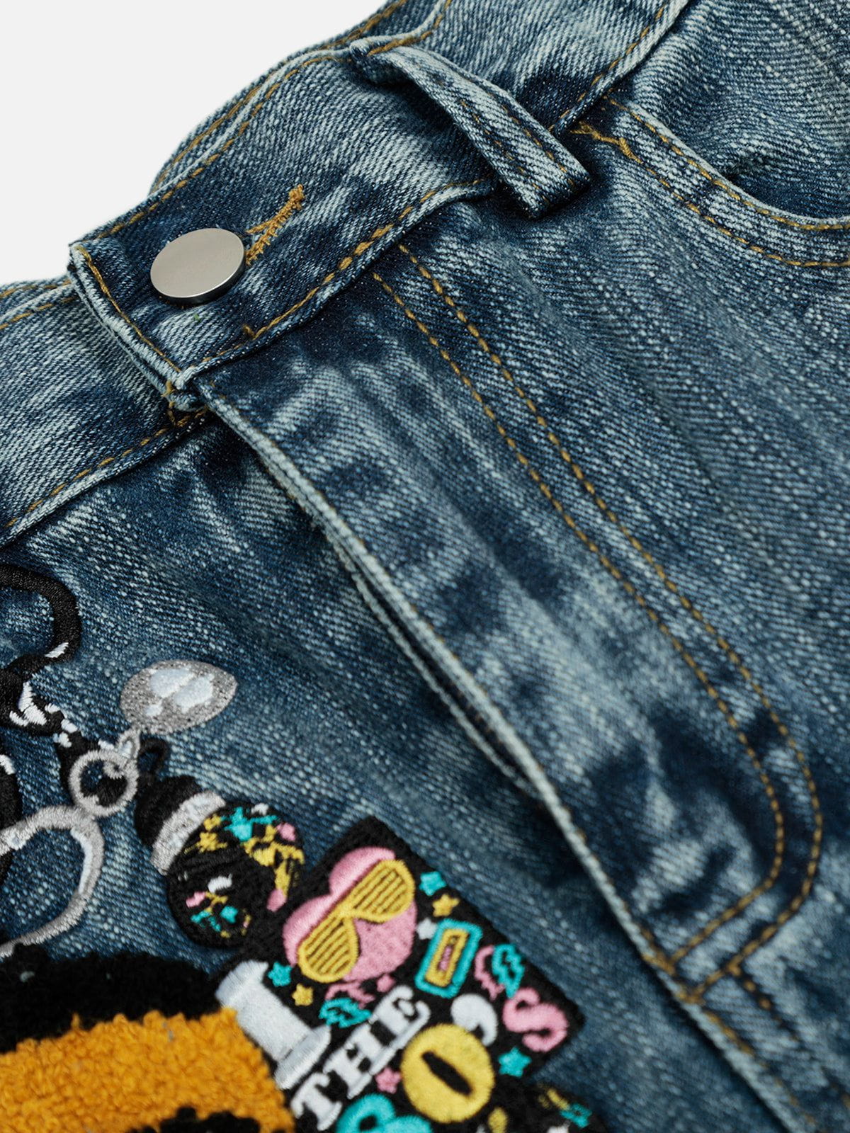 Aelfric Eden   Embroidery Baggy Barrel Jeans